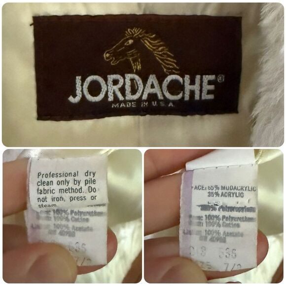 Jordache Vintage Faux Fur Glam Winter Mid-Length Coat in Ivory - Picture 6 of 8